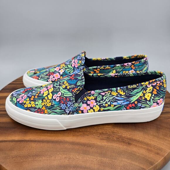 Keds x Rifle Paper Co Shoes Womens 11 Floral Double Decker Slip On Sneakers - Picture 4 of 8